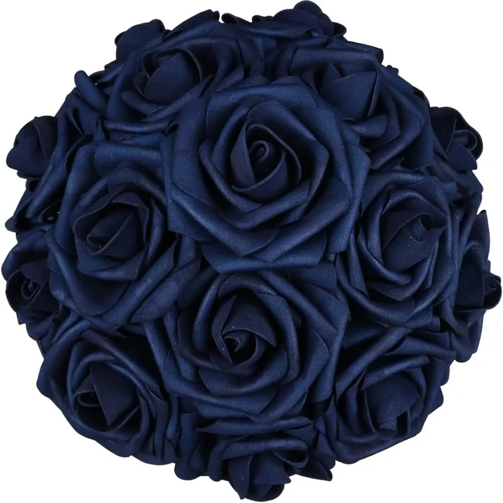 25pcs Synthetic Decorative Foam Rose Set - Real-Looking Artificial Roses with Stems for Wedding Bouquets, Floral Decor, Home Gift Arrangements