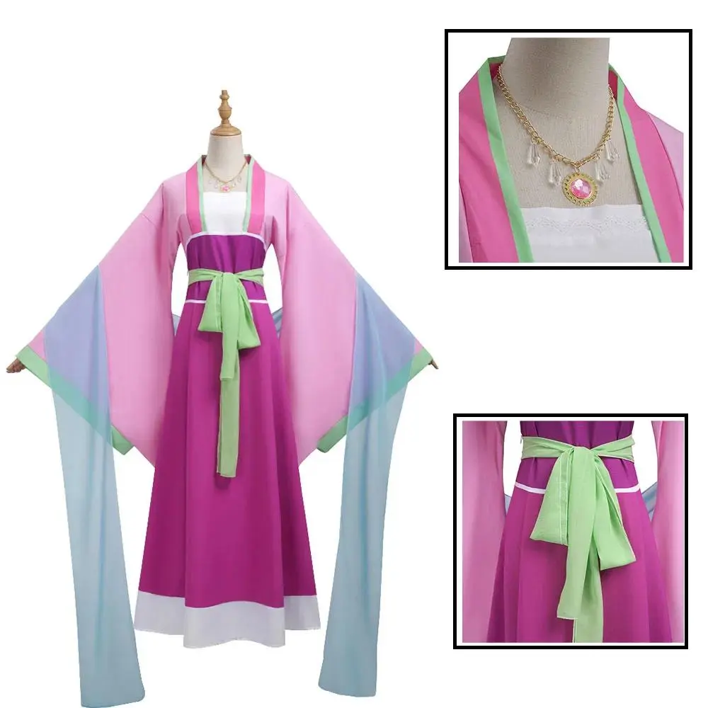 Maomao Cosplay Costume Wig Anime The Apothecary Diaries Pink Dress Halloween Party for Women