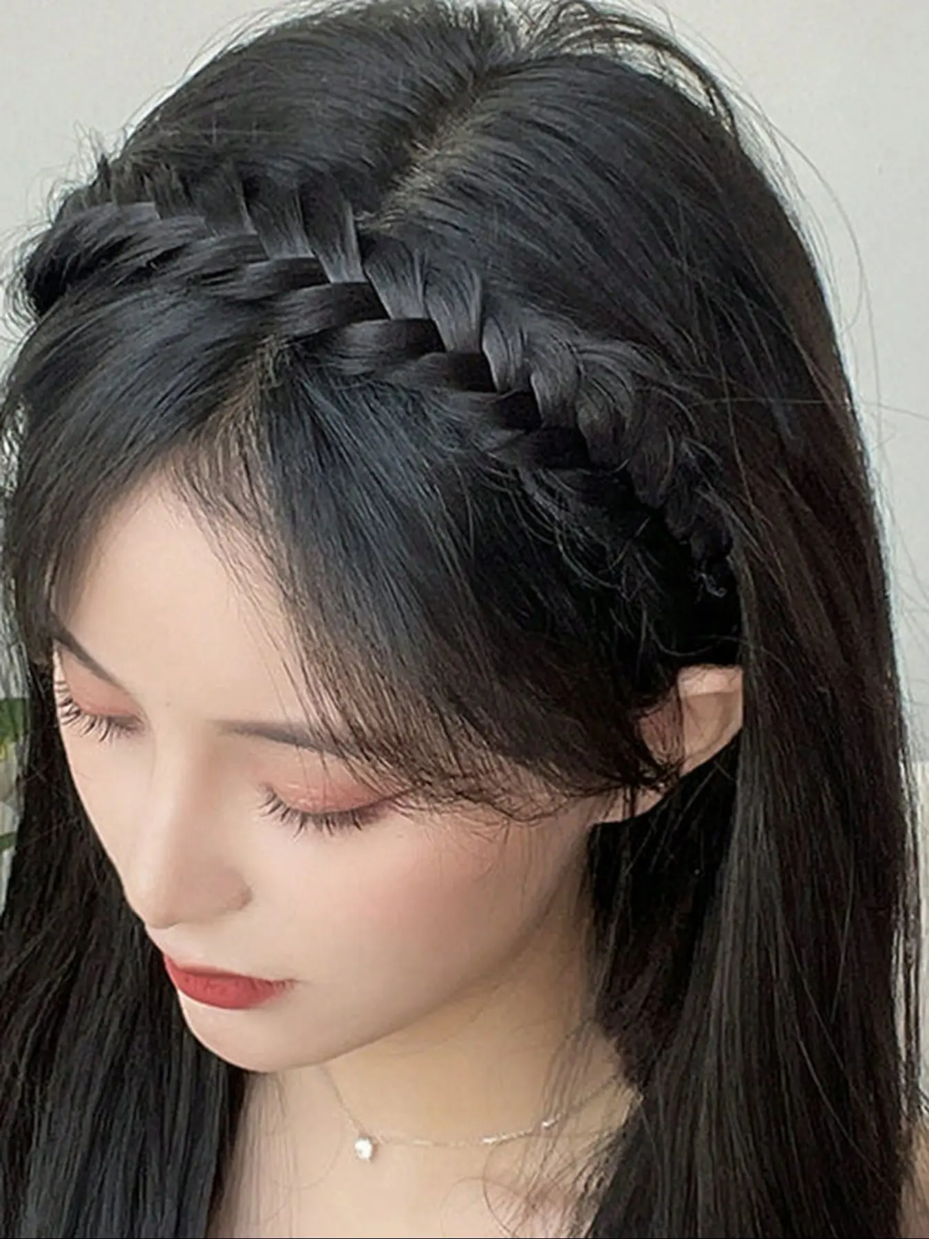 Vintage Braided Hairband with Bangs, Free-Style Side Swept, Adjustable Headband, Knotted Headband, Headband Head Wrap, Multi-Purpose Cute Outdoor Street Style Headwear, Fashionable Accessory, Hair Accessories