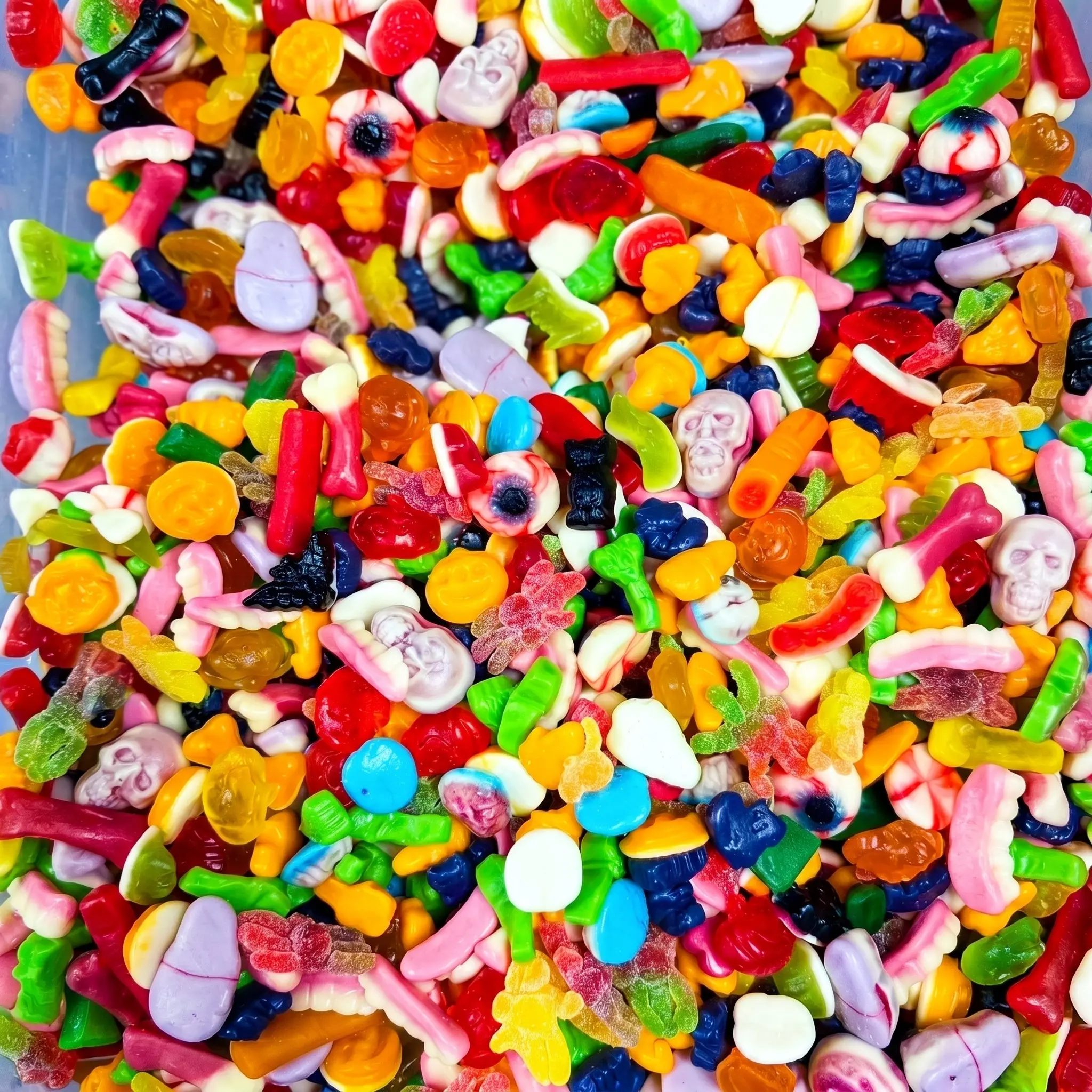 Freeze Munch Ultimate Halloween Spooky Mix Gummies - Soft & Chewy Mixed Fruit Candies, Vegetable Oil-Made, Multi-Variety Pouch Bag for Cupboard Storage & Gummy Lovers