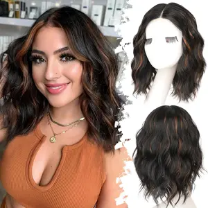 Water Wave Short Bob Synthetic Wig | Lace Front Loose Curly Natural Hairline Full Head Wig for Women