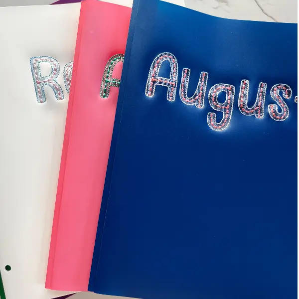 Embroidered Back To School Folders Embroidered Back To School Folders