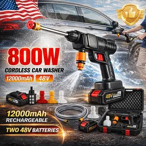 Cordless Portable Power Washer - 452PSI Battery Powered Pressure Washer,1.3GPM Handheld Pressure Washer Gun with Nozzles,Rechargeable High-Pressure Car Washer Gun for Car Washing/Home/Floor