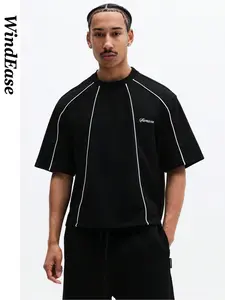 Millennial Aesthetic Colorblock Loose T-Shirt, 90s Retro Streetwear Men's Casual Top, Comfortable and Stylish Design