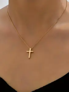 Easter Cross Pendant Necklace for Women & Girls, Fashion Jewelry for Party, Daily Clothing Decor, Trendy All-match & Exquisite Jewelry for Birthday Gift, Dainty Cross Necklace, Cross Charm Necklace