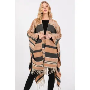 Aztec Pattern Fringe Ruana