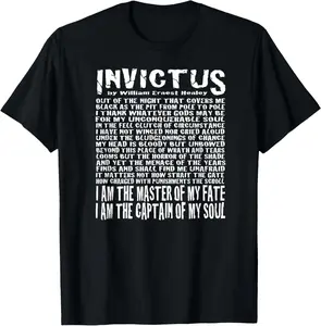 100% Cotton Answer Key TeesInvictus Poem T-Shirt