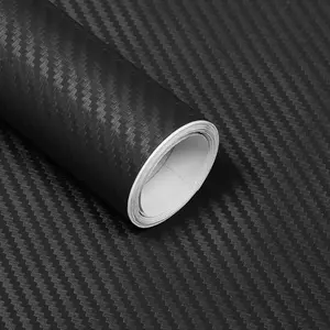 Black Carbon Fiber Vinyl Wrap,  Wrap Film Roll with Air-Release Technology for DIY Use,  Auto Decal Exterior and Interior Wrapping Film,  Self Adhesive Sticker 1ft x 10ft