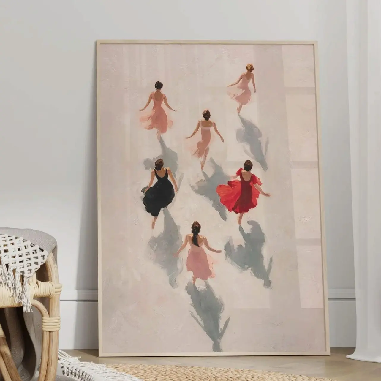 Minimalist Ballerina Wall Art Poster or Canvas Print, Elegant Dance Painting, Soft Pink Ballet Contemporary Fine Art, Graceful Modern Decor 5