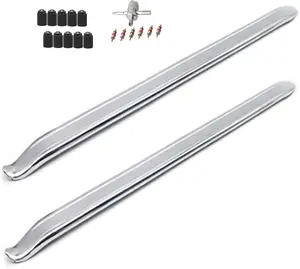 Tire Iron Set 2PCS 17.8" – Dr.Roc Tire Removal Tools with 4-Way Valve Tool, Tire Levers for Bike, Motorcycle, ATV, Scooter & Lawn Mower