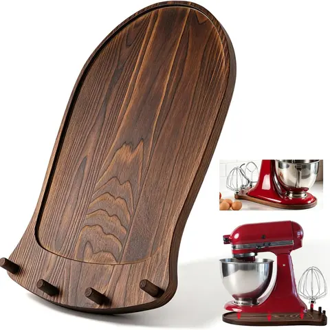 2-in-1 Mixer Slider with Storage for KitchenAid 4.5-5 Qt Tilt Head Mixer  Pine Wood Sliding Mat Stores Attachments, Smooth Gliding Countertop Appliance Slider, for KitchenAid Mixer Accessories