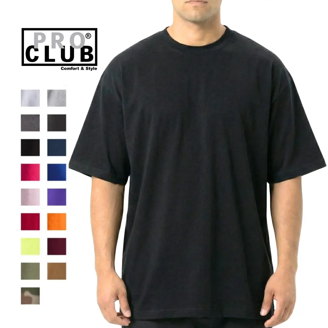 PROCLUB Men's 5.8oz Midweight 100% Natural USA Cotton Short Sleeve T-Shirt, Classic Mens Clothing - Relaxed Fit, Comfort Fabric, Durable Reinforced Stitching, Casual Streetwear Clothing, Menswear, Casual Fit
