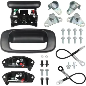 Tailgate Hardware Rebuild Kit for Truck Bed Door Compatible with 1999-2007 Chevrolet Chevy Silverado GMC Sierra Tailgate Parts Tail Gate Handle Latch Hinge Cable Striker Bolt Set