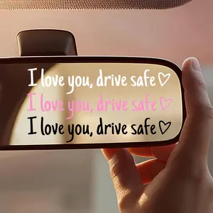 6PCS I Love You Drive Safe Vinyl Decals, Car Rearview Mirror Stickers, Universal Vehicle Interior Decor Accessories