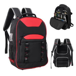 Tool Bag Backpack Heavy Duty 600D Oxford Fabric with Reinforced Stitching for Electricians Contractors HVAC Techs 25kg Load Capacity Multi Pockets Organizer