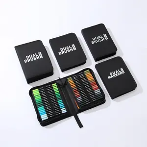 48 Color Duo Tip Pens Art Markers Set,96 Nibs Fine and Brush Tip for Adult Coloring Book Journaling Note Taking Lettering Calligraphy Drawing Pens Supplies