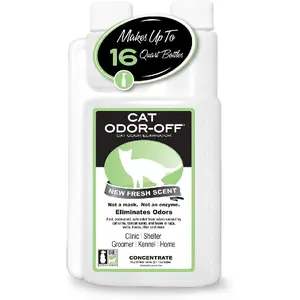 Thornell Cat Odor-Off Concentrate Pet Smell Odor Eliminator Fresh Scent 16oz for Cat Urine Smell on Carpet & Litter Boxes Safe for Pets & Kids