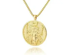 Hecate Athena Artemis Coin Necklace,Greek Mythology Queen Necklace,Medallion Necklace for Women
