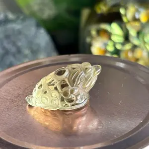 Citrine Money Toad - Natural Citrine Stone Money Toad Shape Decorative Piece for Collectors and Enthusiasts of Natural Stones