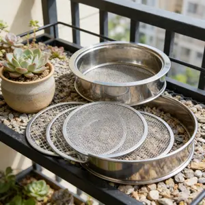 10pcs/2set/15pcs/3set Complete Soil Sifter Kit with 5 Interchangeable Meshes for Outdoor Gardening