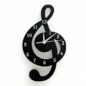 Wooden Note-Themed Wall Clock, Creative Decorative Clock, Home Decor & Music Hall Decoration, Perfect Gift, Model_xinghao Sangtai6168s, Ca_prop_65_no