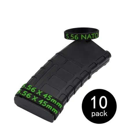 5.56 Marking Bands, 10 Pack 556 NATO Mag Bands 5.56×45mm Safety Measure Silicone Flexible Convenient