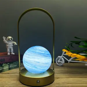 Starry Night LED Desk Lamp, Moonlight Bedroom Light, Galaxy Handheld Lantern, Trendy Gift, Small Night Light, Glass Enclosure