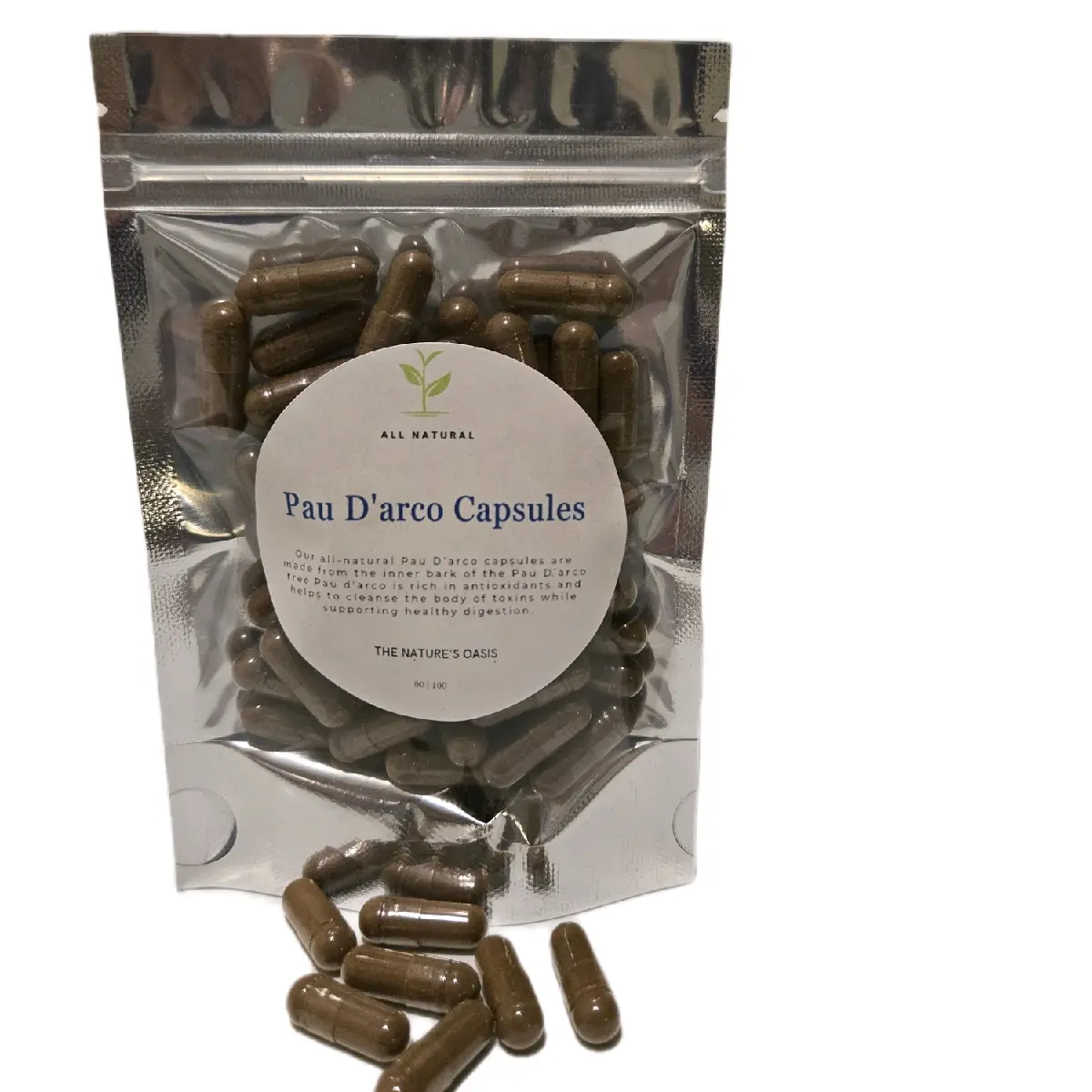 Pau D'arco Herbal Capsules | Parasite Detox Cleanse| all Natural Vegan Capsules Dietary Healthcare Alkaline Supplement