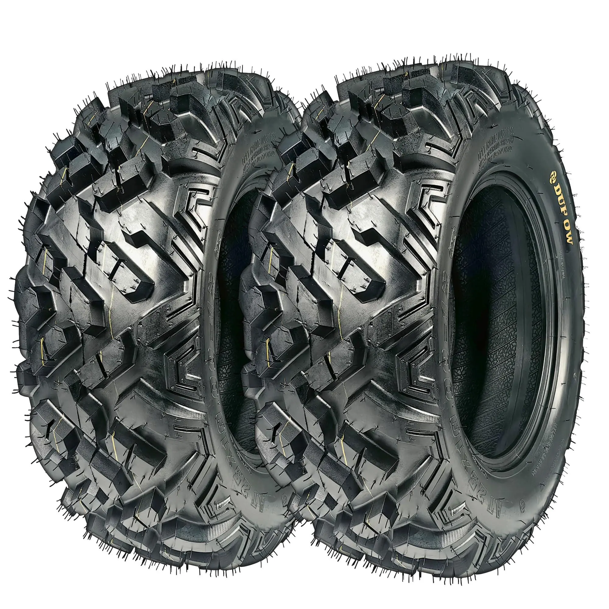 AT25x10-12 ATV Tires ATV & UTV Trail Sand Off-Road Tires 25x10-12, All Terrain Tires 18mm Tread Depth 25x10-12, 6 PR, Tubeless 2PCS