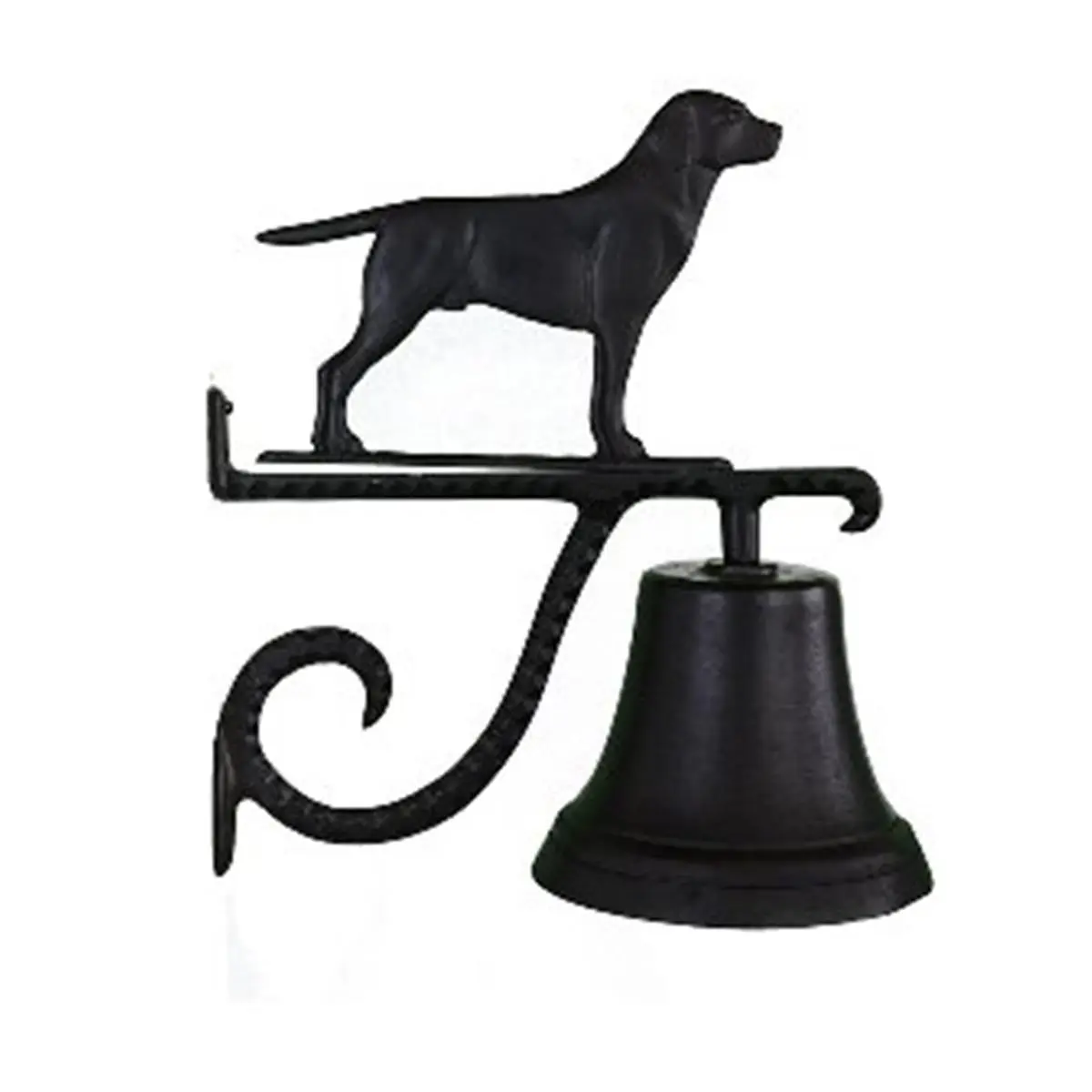 Cast Bell With Satin Black Lab Ornament