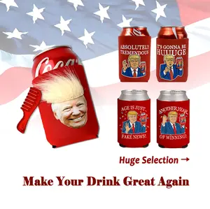 Funny D.T Can Cooler Sleeves – Some Styles with Hair and Mini Comb, Hilarious Gag Gift & White Elephant Gift, Unique Novelty Presents for Men & Women, Perfect for USA 250th Anniversary, Birthdays & Independence Day, Beer Can Cooler Drinkware Tumbler