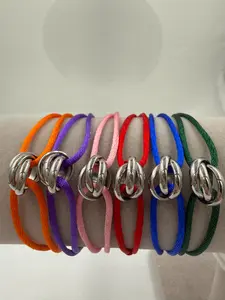 Adjustable Silver Color Stainless Steel Bracelet for Women, Elegant DIY Jewelry, All Seasons Wear, Colorblock Pattern, No Choking Hazard