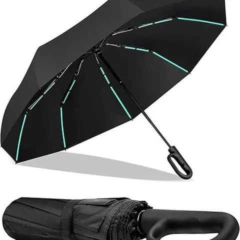 Automatic Folding Umbrella 1 Count 60pcs Portable Rain Umbrella with Loop Buckle Windproof Waterproof for Men Women