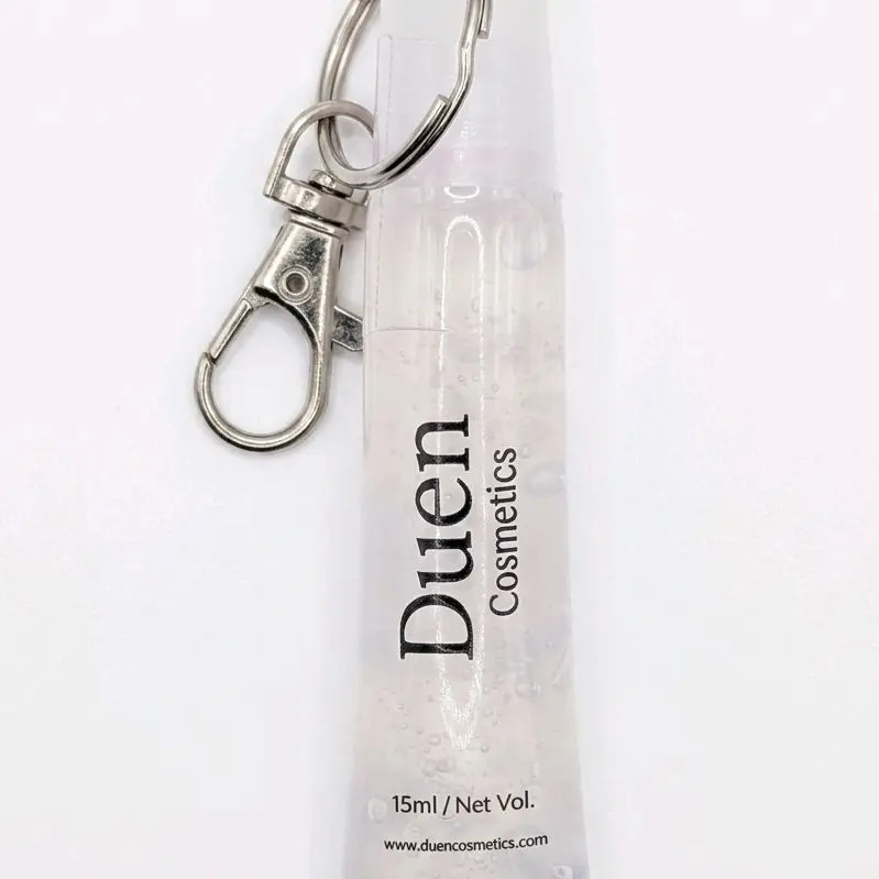 Clear Squeeze Tube Lip Gloss key chain  15 ml