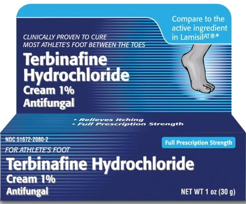 TARO Terbinafine Hydrochloride antifungal Cream 1% - Athletes Foot Cream Extra Strength, relieves itching & Burning, Cures Most Athlete's Foot, Jock Itch & Ringworm