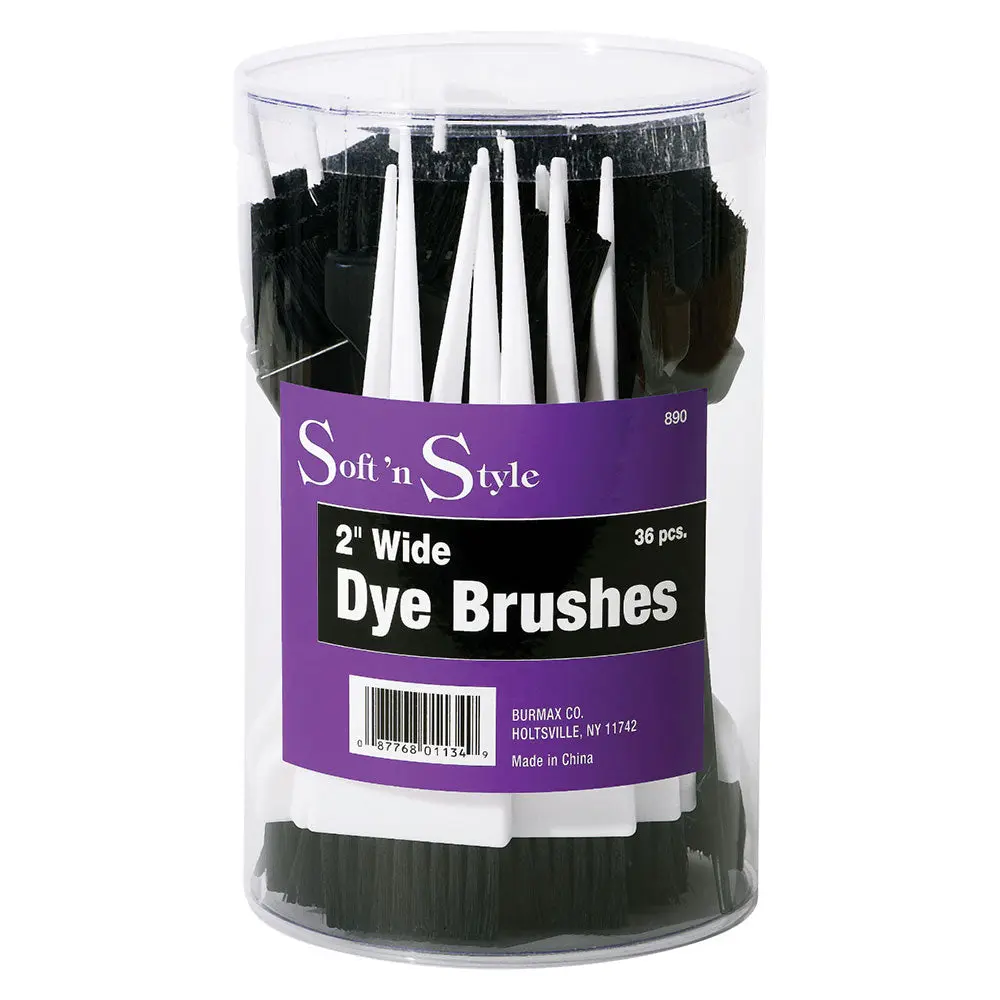 Soft 'N Style Professional Hair Color Brushes (36 Pack) - 2-In Haircare Brushes with Firm Nylon Bristles, Long Pointed Tail, Easy to Hold, Quickly and Easily for Hair Painting, Sectioning, Foil Folding