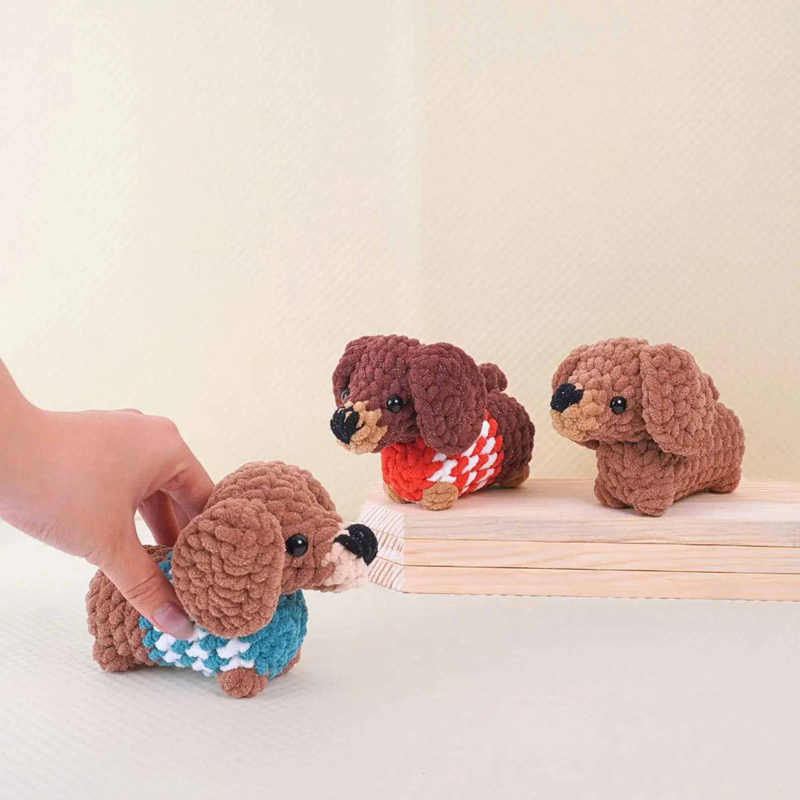 Loppy Puff - DachShund Dog Crochet, Stuffed Animal Crochet, Amigurumi Crochet, Dog Amigurumi