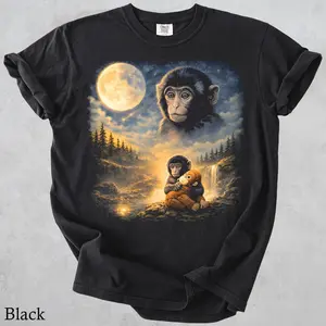 Comfort Colors Punch Monkey Howling to the Moon Tshirt, Vintage 90s Monkey Graphic Tee, Unisex Fit Gift, Gift for Monkey Lover