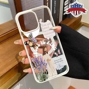 Jesus Lavender Pattern Magnetic Protective Case for iPhone 17 16 Air Pro Max 15 Plus 14 13 12 11 XS XR,  Shockproof, Silicone, Lightweight, Scratch Resistant, and Girly