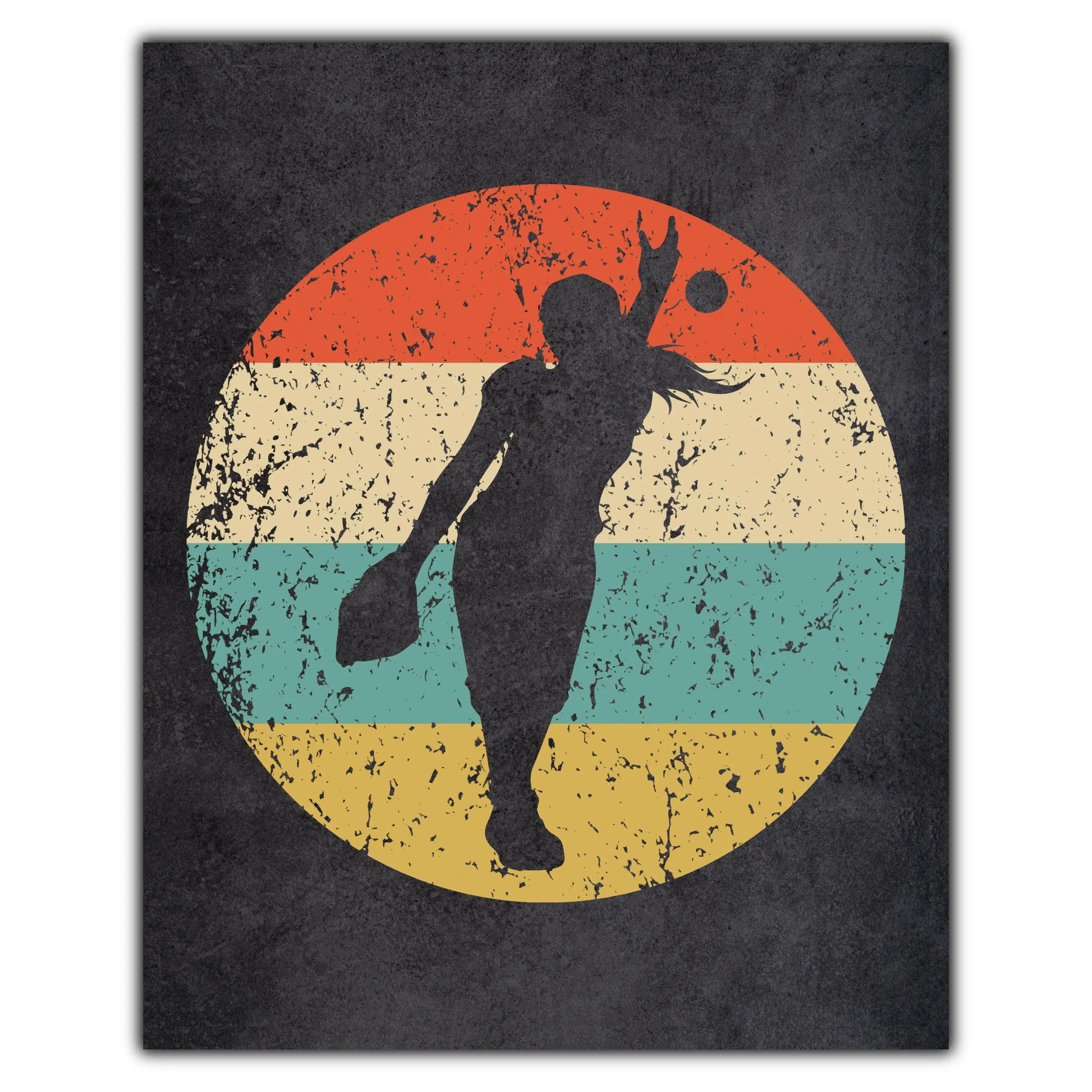 Softball Pitcher Sports Icon Retro 8"x10" Wall Art Print v2