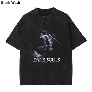 Dark Souls Vintage Wash Tee, Dark Souls T-shirt, Retro Y2K Soulsborne Video Game T-Shirt, Game Graphic Tees, Unisex Shirt, Game Gift For Fan, Menswear Womenswear Crew Neck Oversize Fit Heavy Cotton