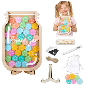 Magnetic Reward Jars for Kids Smiley Star Tokens Reward Jar for Classroom Behavior Classroom Incentive Jar Suitable for Teachers Parents System Behavior Chart for Toddler at Home Potty Training