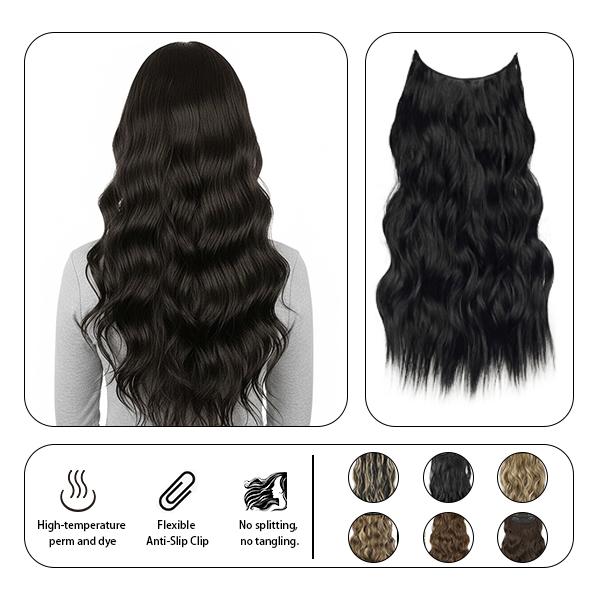 Vita's Wigs Highlighted Long Curly Hair Extensions, Seamless and Damage-Free Application, Available in 16/20/24 Inches, Versatile for Everyday Wear.