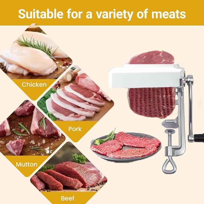 Heavy Duty Manual Meat Tenderizer Cuber Tool Steak Flatten Cuber Rolling Meat Poultry Tenderizer Machine Clamp on Meat Tenderizer Kitchen Tool
