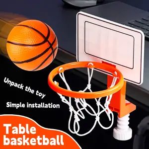 Portable Desktop Basketball Toy, Stress Relief Hanging Ball, Office Desk Fixing, Indoor Play for Boys Girls Adults, Christmas Halloween Gift, Portable Basketball Hoop