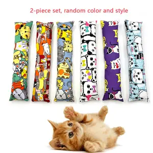 Two-Pack Cat Kick Toys, Durable Bite-Resistant Chew Pillows, Soft Interactive Play Toys for Indoor Cats, Cute Cat Patterns