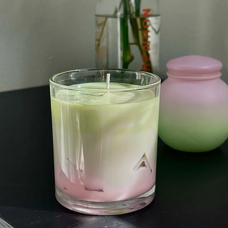Strawberry fields matcha latte candle