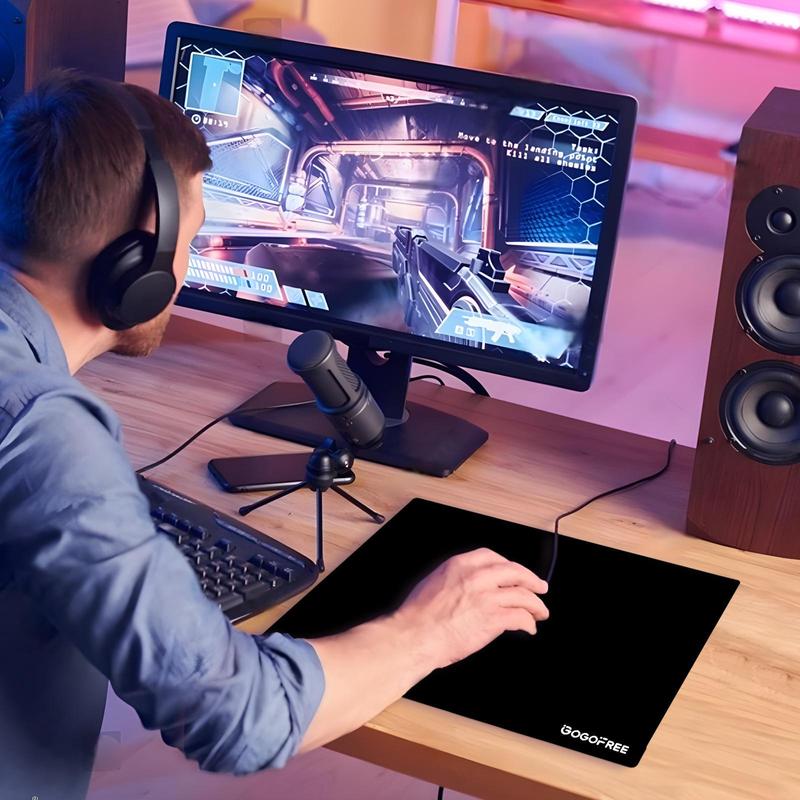 GOGOFREE Glass Gaming Mouse Pad - Premium Glass Pad with Protective Coating, Anti-Slip Rubber Base - Smooth, Precise Tracking