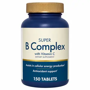 Super B Complex with Vitamin C, B12 & Folic Acid, Energy & Immune Support, 150 Tablets