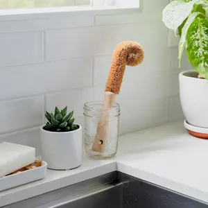 Plastic-Free Bottle Cleaning Brush - Compostable, Eco-Friendly, Bamboo Handle